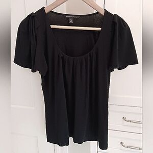 Banana Republic Flutter Sleeve Scoopneck Short Sleeved Blouse